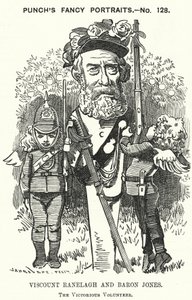 Thomas Heron Jones, 7. Viscount Ranelagh und Baron Jones of Navan, Förderer der Freiwilligenbewegung für die britische Armee (Stich) von Edward Linley (after) Sambourne