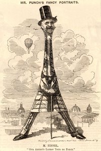 Karikatur von Gustave Eiffel