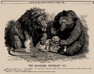 Die harmlose notwendige Katze. Punch, 2. Oktober 1907, 1907