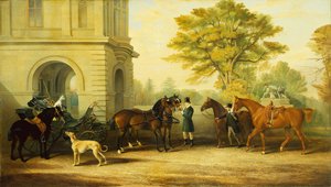 Lady Williams Wynns Lieblingsphaeton, Ponys, Pferde und Hunde von Edward Lloyd