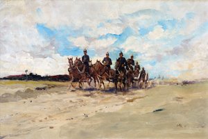 Königliche Artillerie, ein Feldgeschützteam auf dem Marsch, 1897 von Edward Matthew Hale