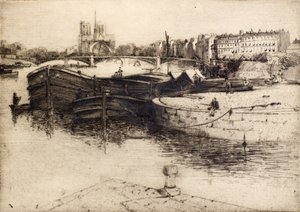 Blick auf Notre Dame von der Seine von Edward Millington Synge