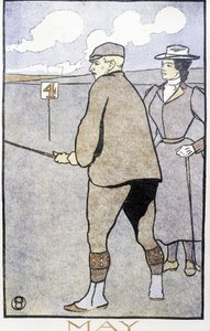 Paar spielt Golf - in „Golfkalender“ von Edward Penfield von Edward Penfield