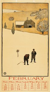 Golfkalender. Februar von Edward Penfield
