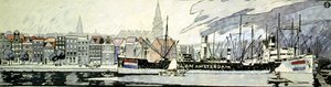 Holland und ihre Schiffe. Aquarell von Edward Penfield von Edward Penfield