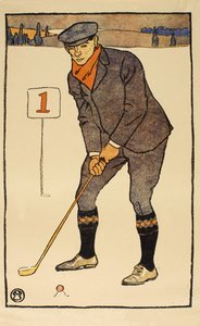 Januar, Detail aus dem Golfkalender 1931, veröffentlicht 1931 von Edward Penfield