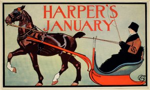 Mann in einem Pferdeschlitten, Harper
