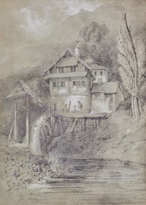 Landschaft mit Wassermühle von Edward Pretty