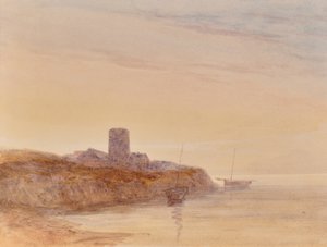 Meereslandschaft mit Turm von Edward Pretty