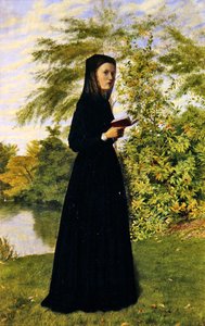 Dame liest in einem Park, ca. 1860 von Edward Radford