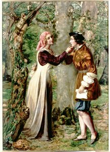 Celia erzählt Rosalind, dass Orlando im Wald ist von Edward Rainford