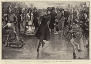 Eine Figur schneiden, eine Weihnachtsszene auf dem Eis vor hundert Jahren von Edward Read