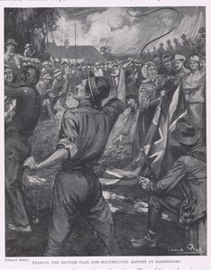 Das Herunterreißen der britischen Flagge und Misshandlung von Kaffern in Klerksdorp von Edward Read