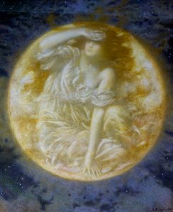 "Lune radieuse" (Strahlender Mond) Gemälde von Edward Robert Hughes (1851-1914)