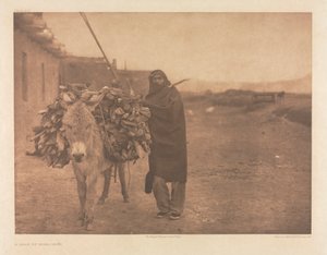 Portfolio XVII, Platte 608: Eine Ladung Brennstoff - Zuñi von Edward S. Curtis