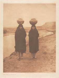 Portfolio XVII, Platte 610: Zuñi-Mädchen am Fluss von Edward S. Curtis