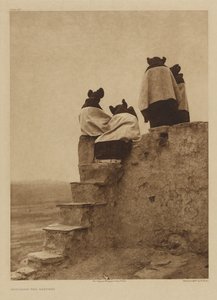 Die Tänzer beobachten von Edward S. Curtis