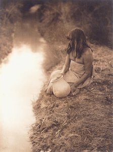 Maricopa Frau am Bach von Edward Sheriff Curtis