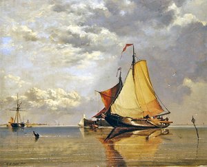 Niederländische Boote vor Fort Lillo, Mündung der Schelde von Edward William Cooke