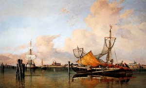 Abend vor schlechtem Wetter auf der Lagune, Venedig von Edward William Cooke