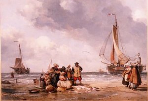 Fischer zählen den Fang von Edward William Cooke