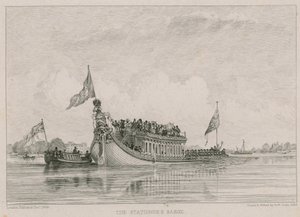 Das Barge des Schreibwarenhändlers, Themse, London von Edward William Cooke