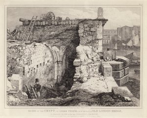 Ruinen der St. Thomas-Kapelle auf der alten London Bridge von Edward William Godwin
