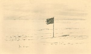 Schwarzes Flaggenlager - Amundsens schwarze Flagge wenige Meilen vom Südpol entfernt, 1912, 1913