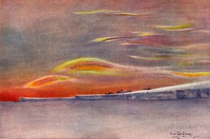 Irisierende Wolken: Blick nach Norden vom Kap Evans, 1911-1913