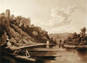 Ansicht des neuen Wehrs am Fluss Wye, Platte 11 aus Ansichten des Flusses Wye, graviert von F. Jukes, 1800