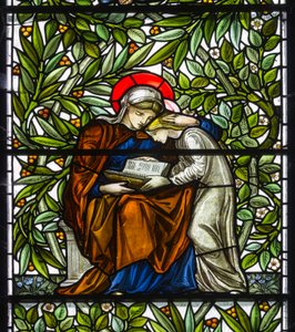 Nun Monkton, St. Mary, Maria & Jesus beim Lesen, 1873 von Edward and Morris Burne Jones