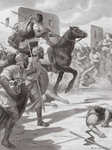 Plünderung von Tyrus (Lithografie) von Edwin A. Morrow