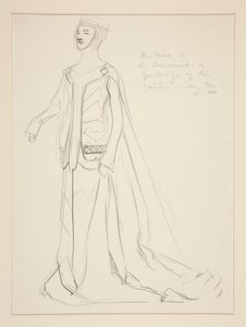 Eine Dame, Kostümentwurf für Henry Irving von Edwin Austin Abbey