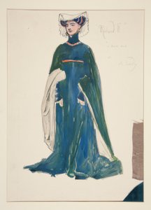 Eine Dame, Kostümskizze für Henry Irving
