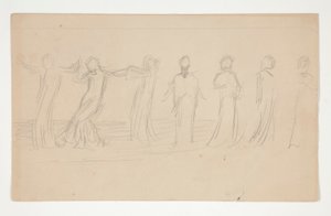 Kompositionsstudie für von Edwin Austin Abbey