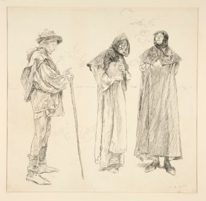 Dull, Sir Nathaniel, Holofernes, aus Akt IV, Szene ii, Liebe von Edwin Austin Abbey