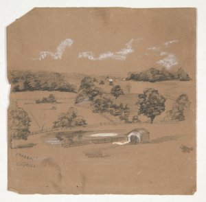 Bauernlandschaft mit Blick auf Weiden von Edwin Austin Abbey