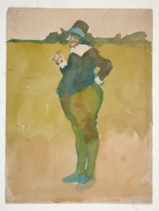 Dicker Mann in Landschaft von Edwin Austin Abbey