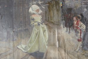 Figurenstudie, möglicherweise für Margaret und Faust von Edwin Austin Abbey
