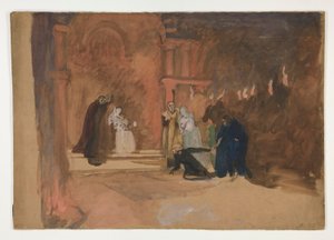 Figurenszene. Hamlet? von Edwin Austin Abbey