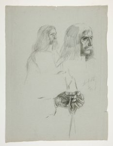 Figurenstudien für eines der Wandgemälde aus Die Suche nach dem Heiligen Gral (eine Serie von fünfzehn Gemälden für die Boston Public Library, abgeschlossen 1901) von Edwin Austin Abbey