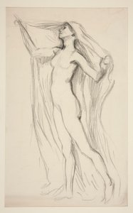Figurenstudie für Wandgemälde im State Capitol Gebäude in Harrisburg, Pennsylvania, 1902-1911 (vollendet von John Singer Sargent) von Edwin Austin Abbey