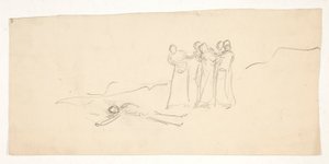 Figuren, Skizze für ein nicht identifiziertes Shakespeare-Stück von Edwin Austin Abbey