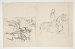 Galahad zieht aus, Studie für Die Suche nach dem Heiligen Gral (Serie von fünfzehn Gemälden für die Boston Public Library, abgeschlossen 1901) von Edwin Austin Abbey