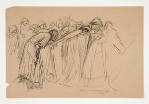 Galahad und die gefangenen Tugenden, Studie für Die Suche nach dem Heiligen Gral (Serie von fünfzehn Gemälden für die Boston Public Library, abgeschlossen 1901) von Edwin Austin Abbey