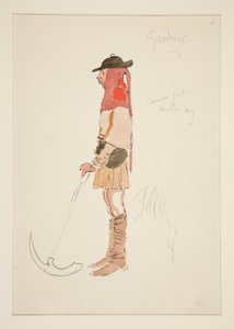 Gärtner, Kostümentwurf für Henry Irving von Edwin Austin Abbey