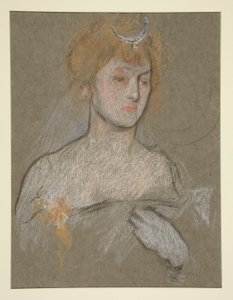 Kopf und Schultern einer Frau, Krönungsporträt von Edward VII von Edwin Austin Abbey