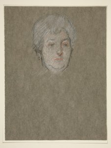 Kopf einer älteren Frau für die Krönung von Edward VII von Edwin Austin Abbey