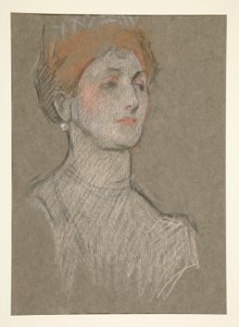 Kopf einer Frau, Krönung von Edward VII. von Edwin Austin Abbey