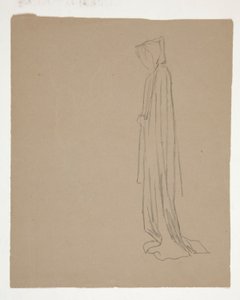 Vermummte Figur (recto); Studie einer männlichen Figur (verso)